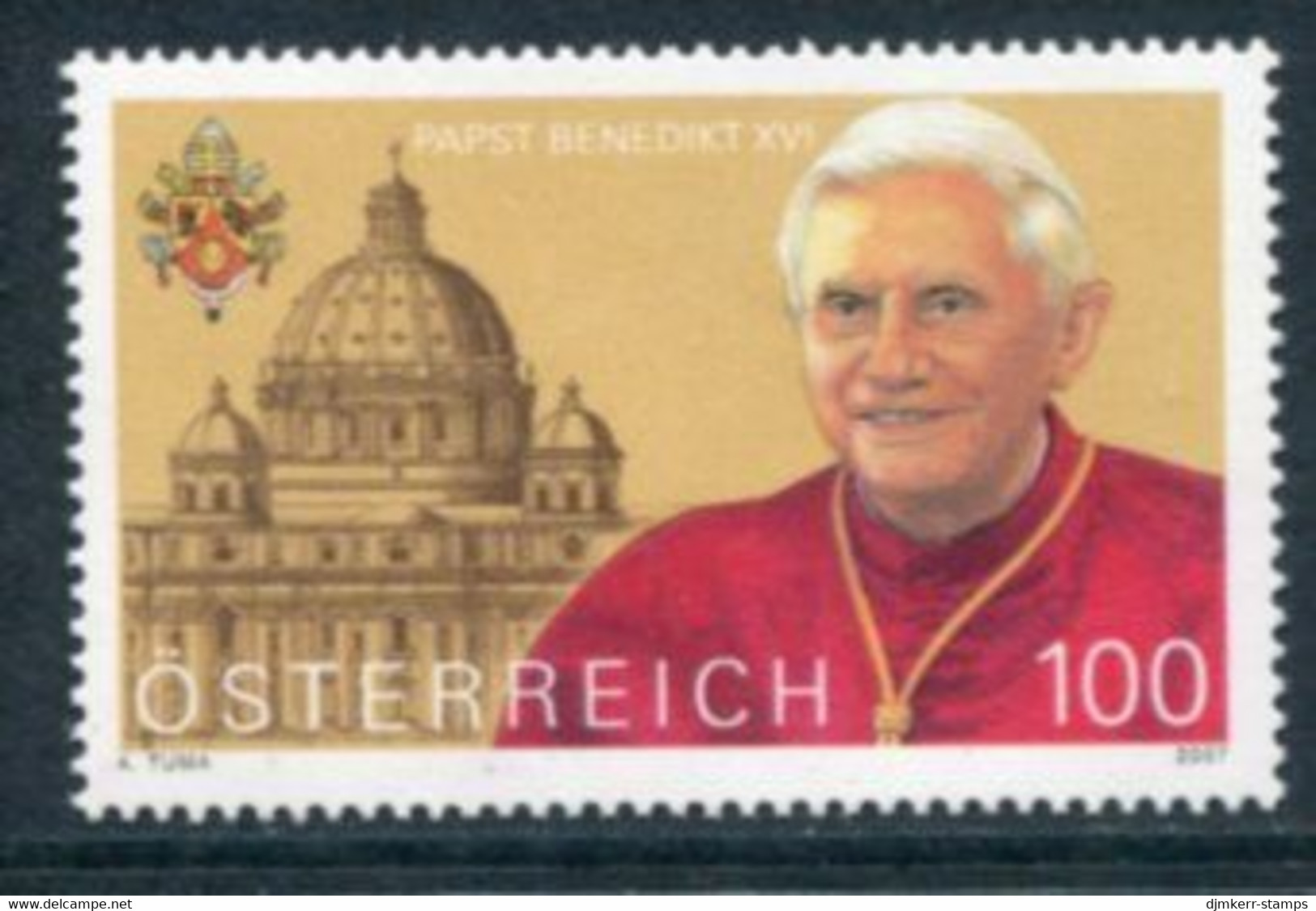 AUSTRIA  2007 80th Birthday Of Pope Benedikt MNH / **.  Michel 2650 - Ungebraucht