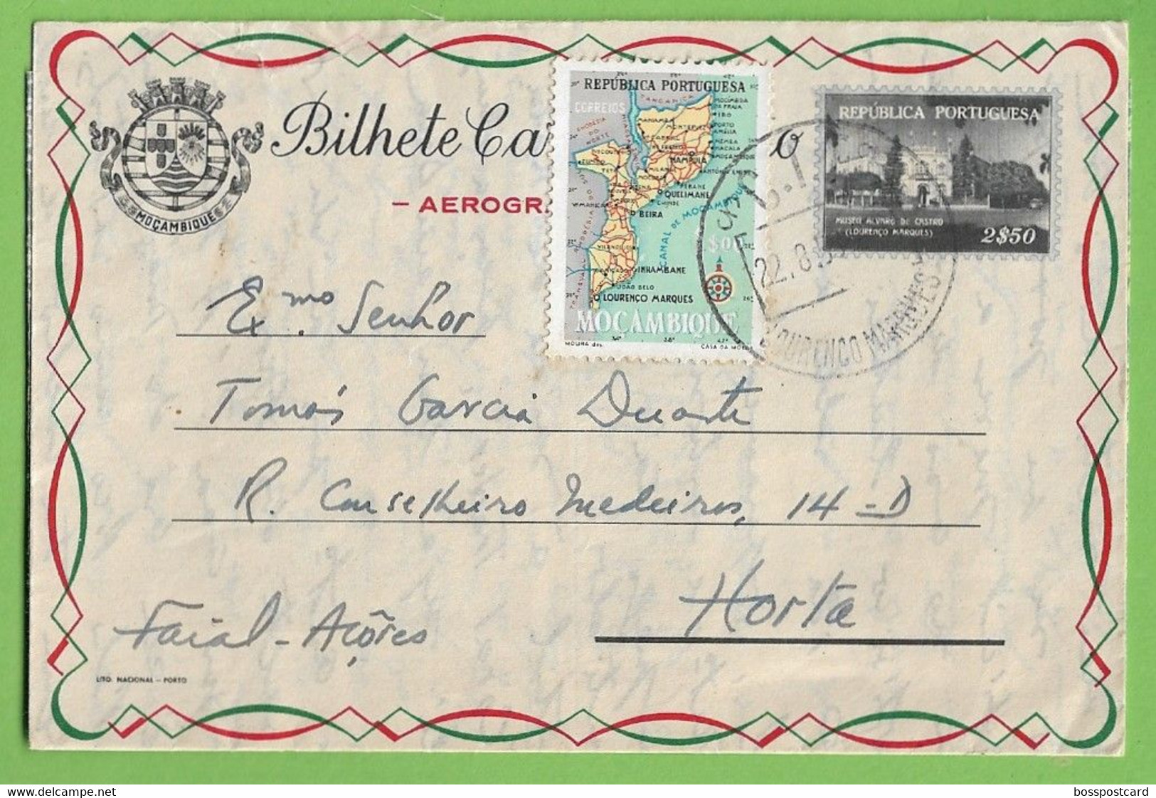 História Postal - Filatelia - Aerograma - Telegram - Stamps - Timbres - Philately  - Portugal - Moçambique ) - Briefe U. Dokumente