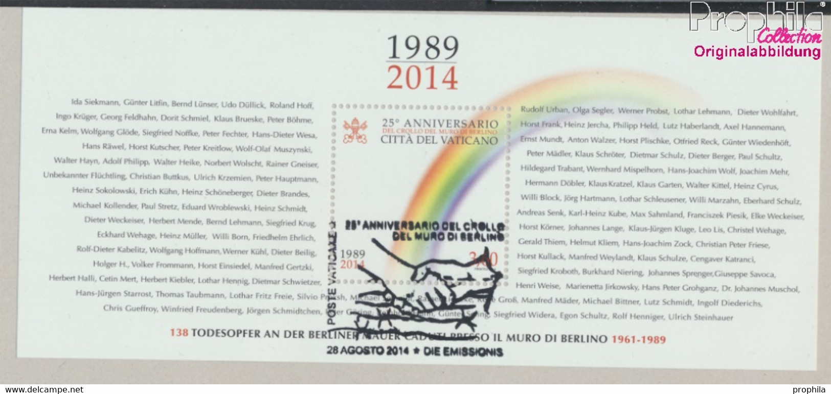 Vatikanstadt Block47 (kompl.Ausg.) Gestempelt 2014 Berliner Mauerfall (9860774 - Used Stamps
