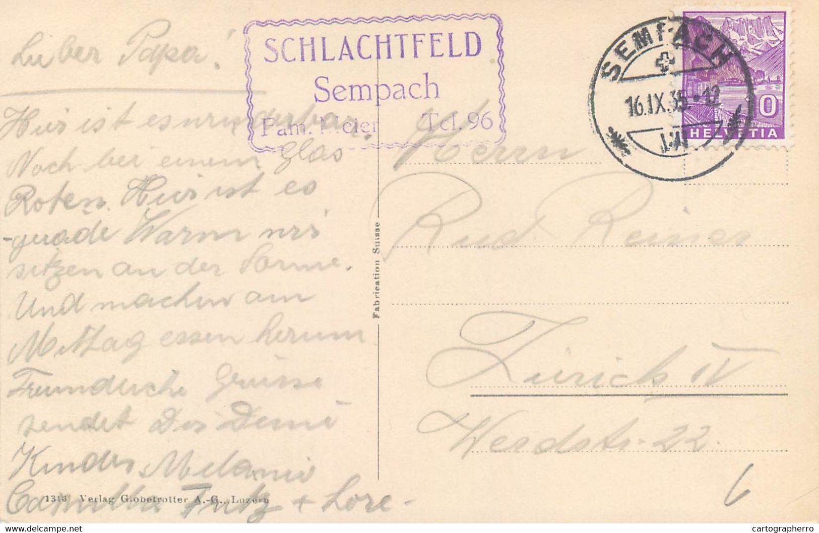 Switzerland Postcard Sempach Schlachtkapelle 1935 - Sempach