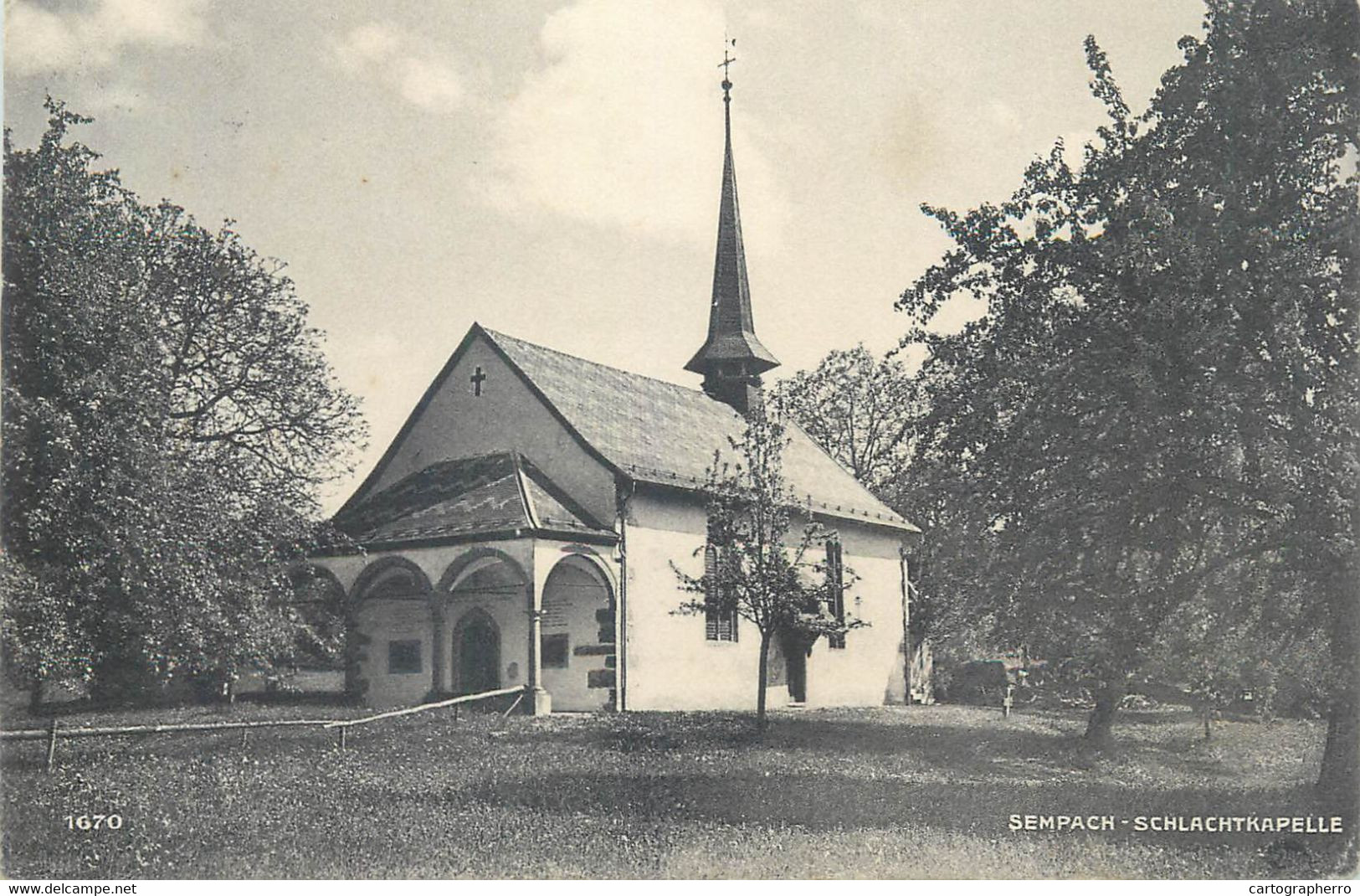 Switzerland Postcard Sempach Schlachtkapelle 1917 - Sempach