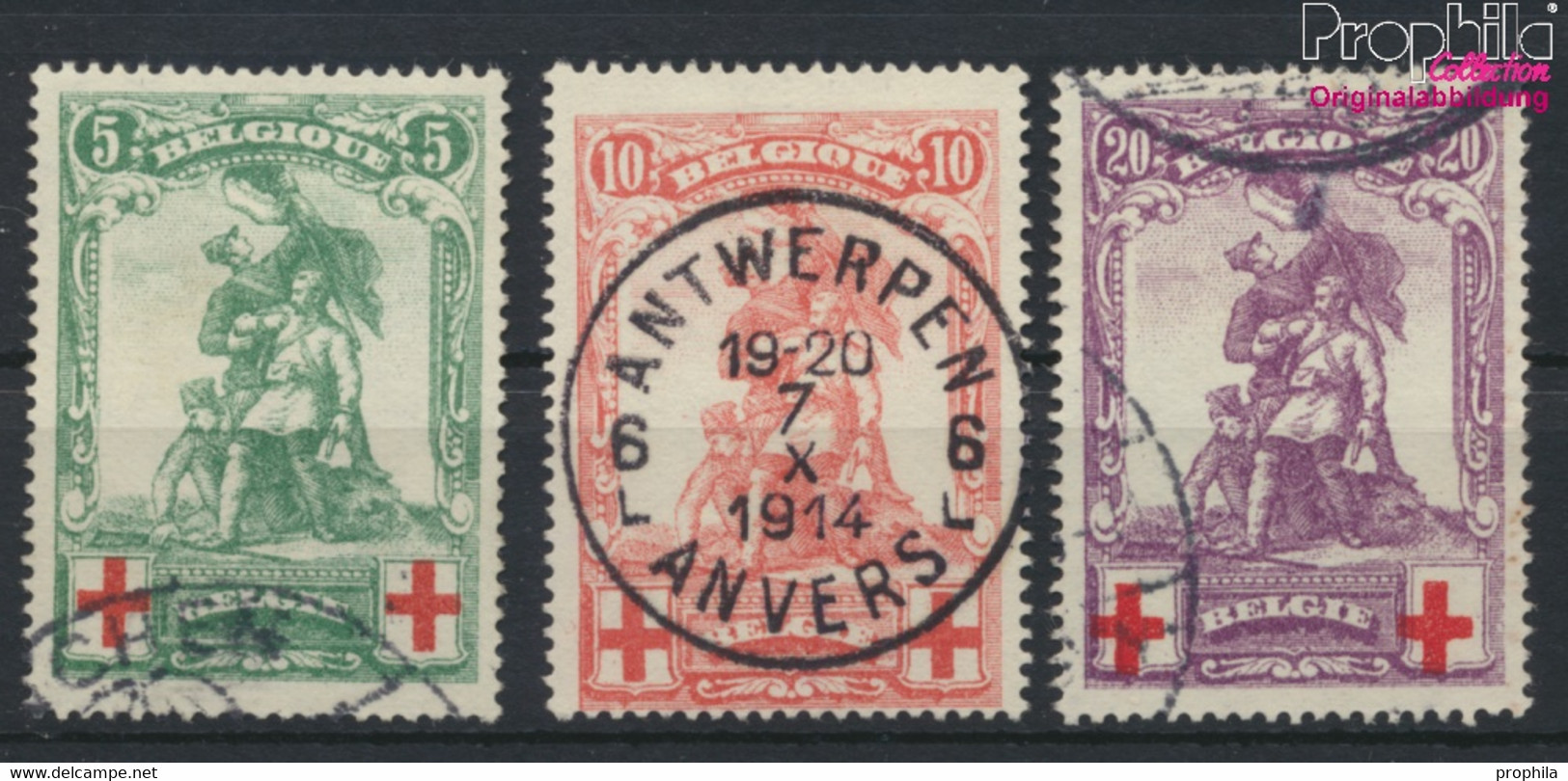 Belgien 104-106 (kompl.Ausg.) Gestempelt 1914 Rotes Kreuz (9861802 - 1918 Red Cross