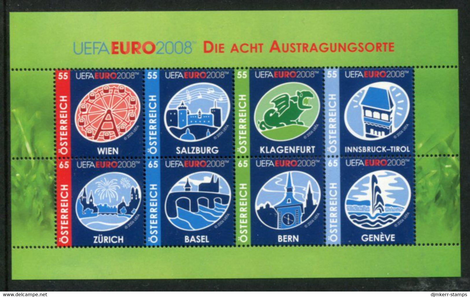 AUSTRIA  2008 European Football Championship II Sheetlet MNH / **.  Michel 2697-704 Kb - Neufs