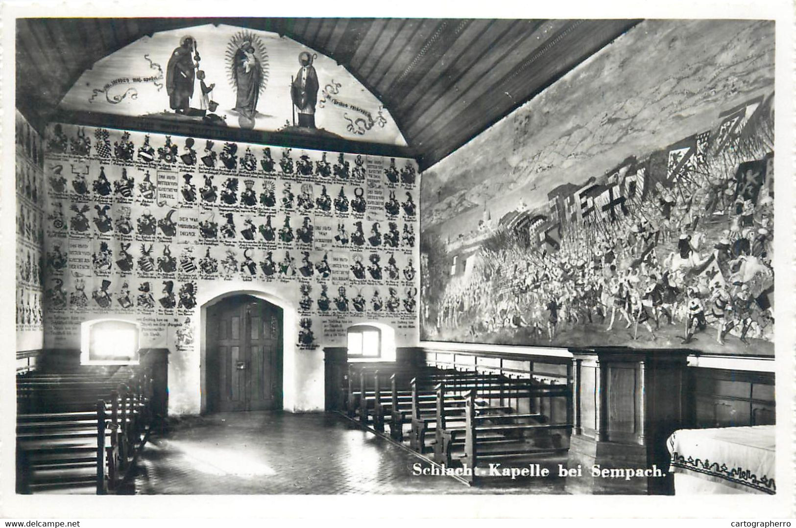 Switzerland Postcard Sempach Inneres Der  Schlachtkapelle 1953 - Sempach