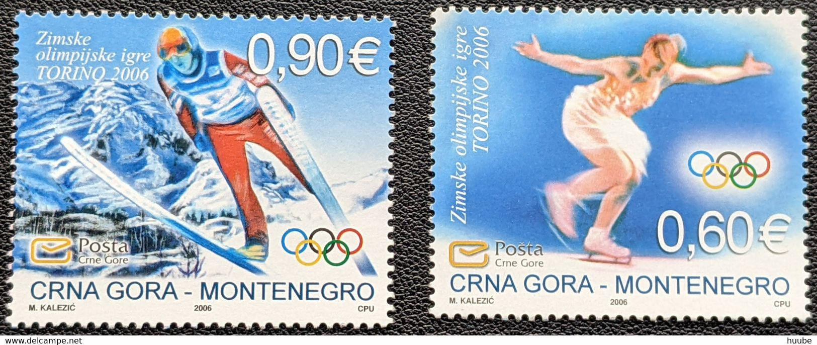 Montenegro, 2006, Mi 112-113, Winter Olympic Games - Turin, Italy, Skating + Ski Flights, 2v, MNH - Hiver 2006: Torino