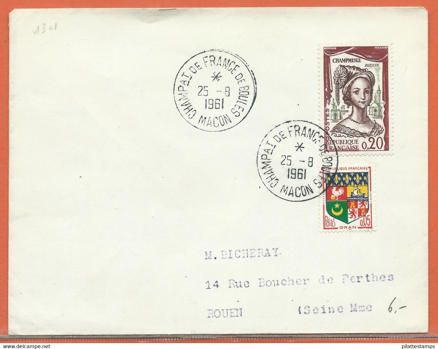 SPORT PETANQUE FRANCE OBLITERATION DE 1961 DE MACON - Pétanque