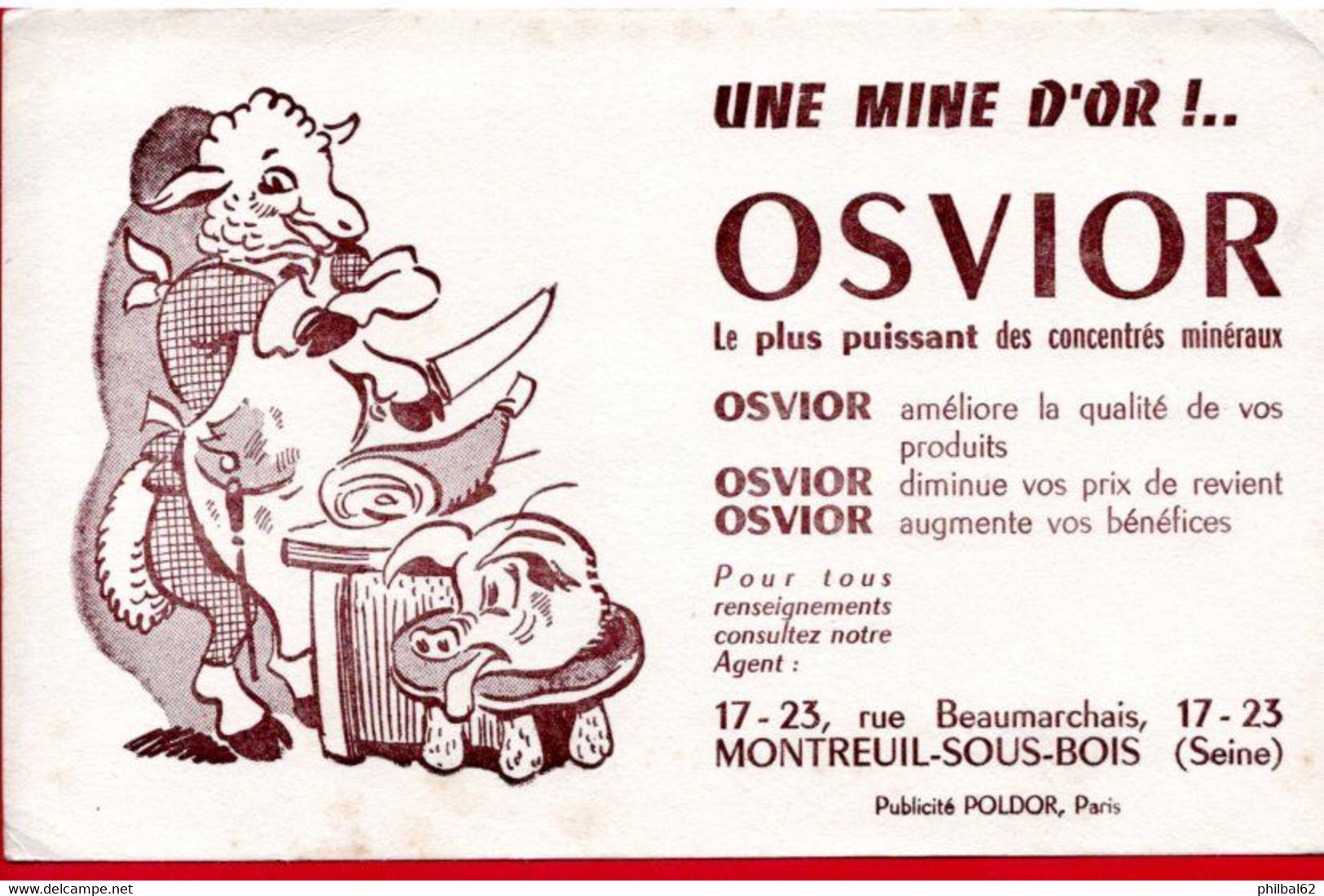 Buvard Osvior, Le Plus Puissant Des Concentrés Minéraux. Montreuil-sous-Bois. - Stationeries (flat Articles)