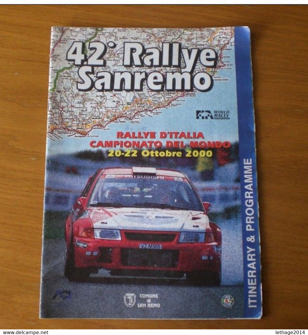 RALLY SANREMO D ITALIA 2000 PROGRAMMA - Otros & Sin Clasificación