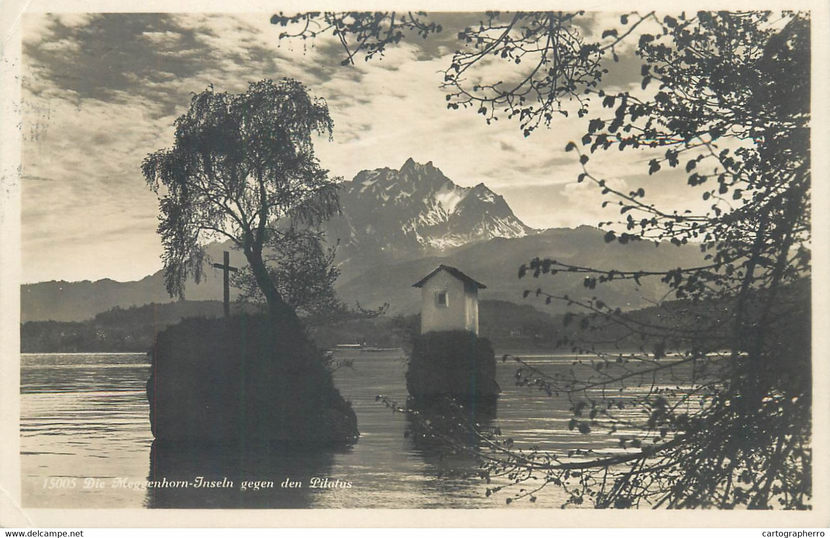 Switzerland Postcard Am Meggenhorn Inseln Gegen Den Pilatus 1928 - Meggen