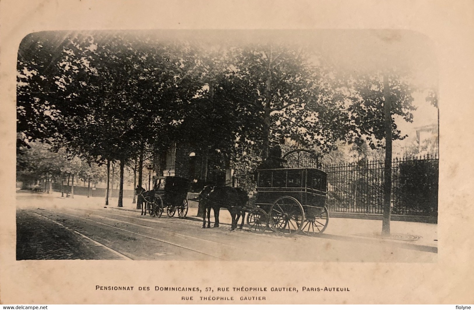 Paris - 16ème - Auteuil - Pensionnat Des Dominicaines - 57 Rue Théophile Gautier - Diligence Attelage - école - Enseignement, Ecoles Et Universités