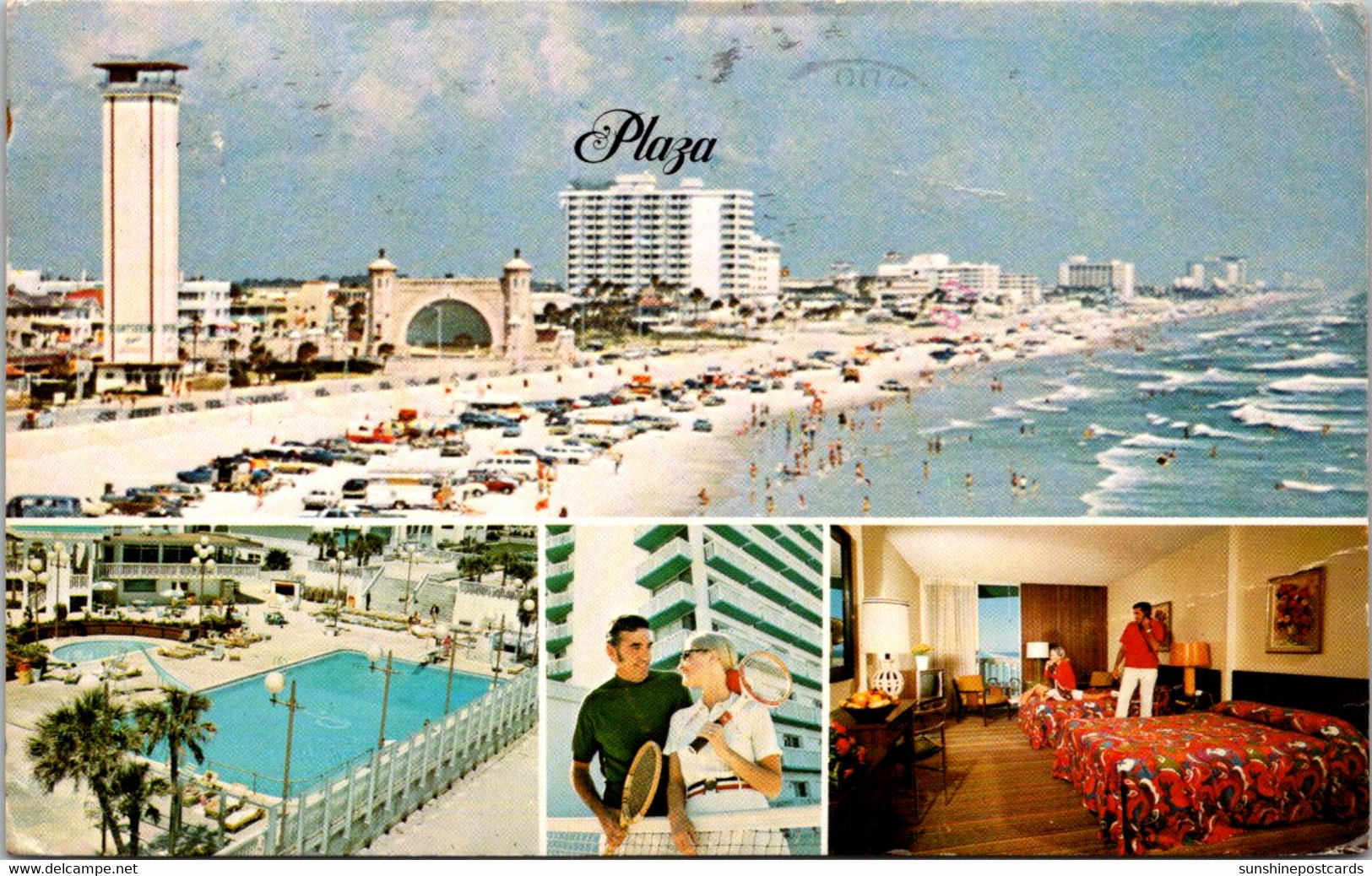 Florida Daytona Beach The Plaza Hotel Multi View 1976 - Daytona