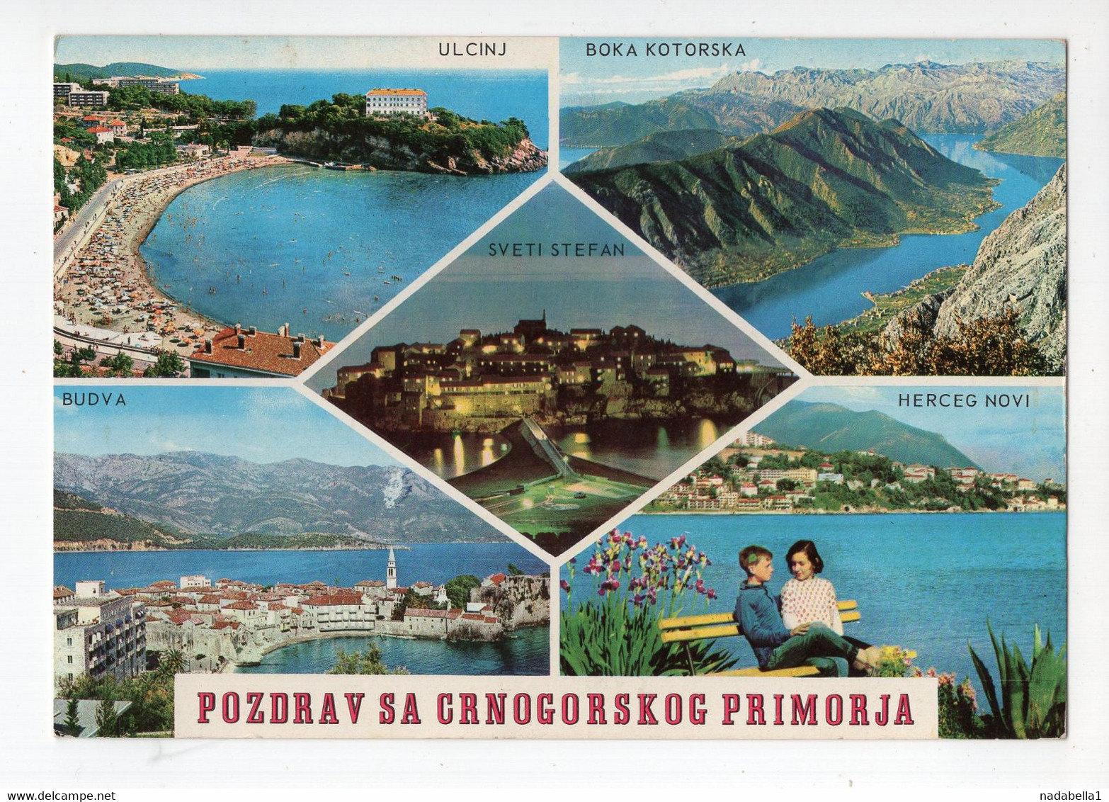 1973. YUGOSLAVIA,SERBIA,BELGRADE,AIRMAIL TO USA,MONTENEGRO MULTI VIEW POSTCARD,USED - Poste Aérienne