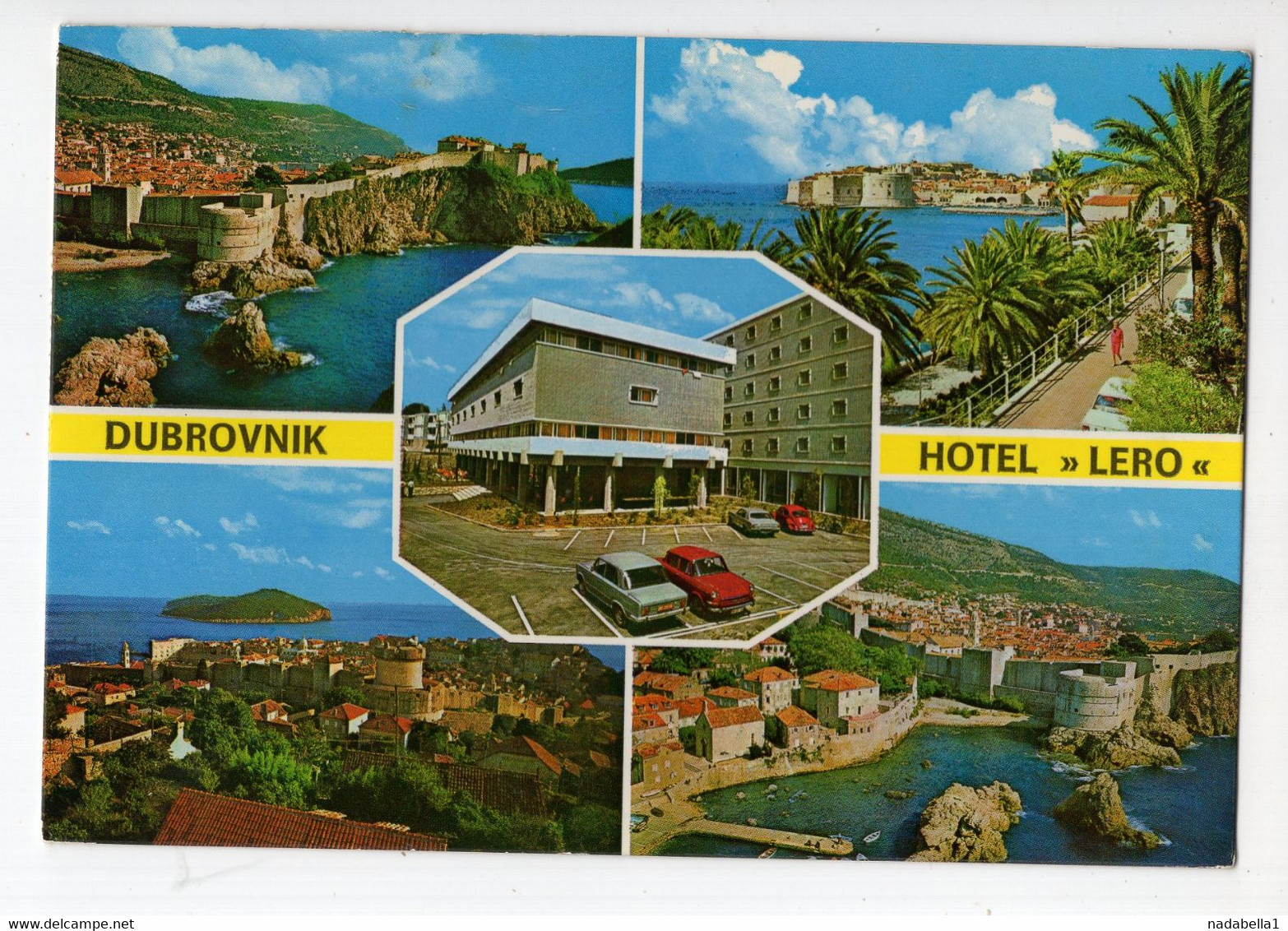 1973. YUGOSLAVIA,CROATIA,DUBROVNIK AIRMAIL TO USA,HOTEL LERO,MULTI VIEW POSTCARD,USED - Airmail