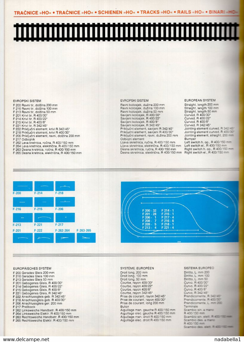 1970? YUGOSLAVIA,SLOVENIA,IZOLA,MEHANOTEHNIKA,ELECTRIC TRAIN,CATALOG IN SERBIAN,ENGLISH,GERMAN,FRENCH & ITALIAN,18 PAGES - English