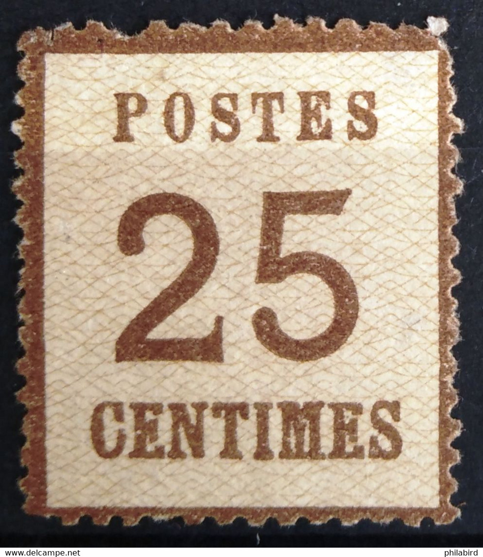 FRANCE                         ALSACE-LORRAINE N° 7     (aminci)                       NEUF SANS GOMME - Unused Stamps