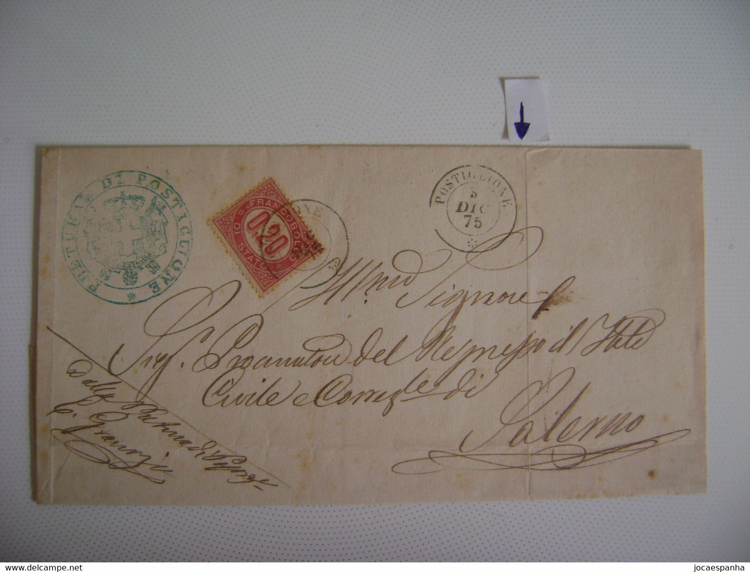 ITALY - OVER-LETTER SENT FROM POSTIGLIONE TO SALERNO IN 1875 IN THE STATE - Sonstige & Ohne Zuordnung