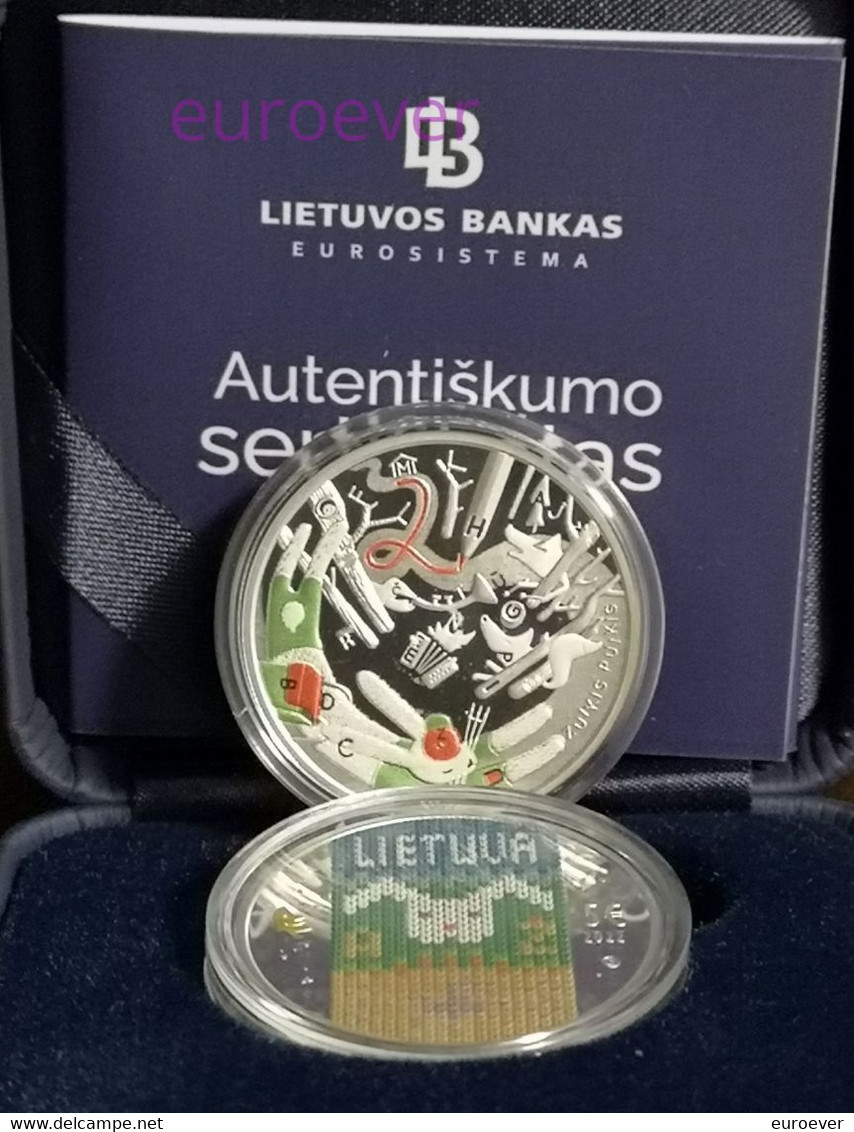 5 Euro Gedenkmünze 2022 Litauen / Lithuania - Märchen Aus Meiner Kindheit - Zuikis Puikis - Silber In Farbe - Lithuania