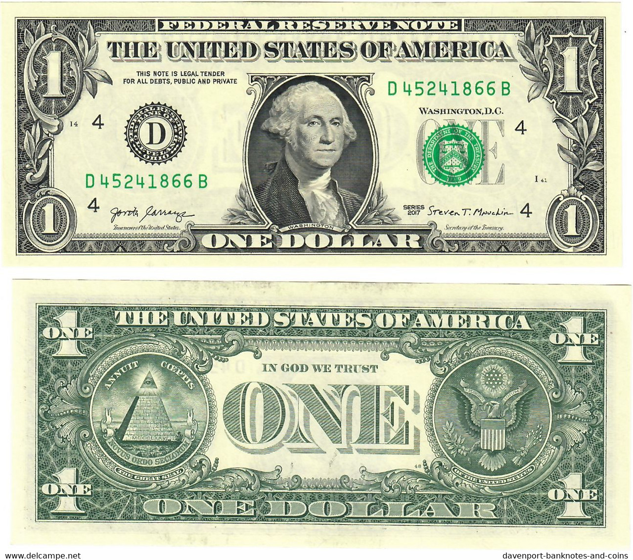 United States 1 Dollar 2017 UNC - Billetes De La Reserva Federal (1928-...)