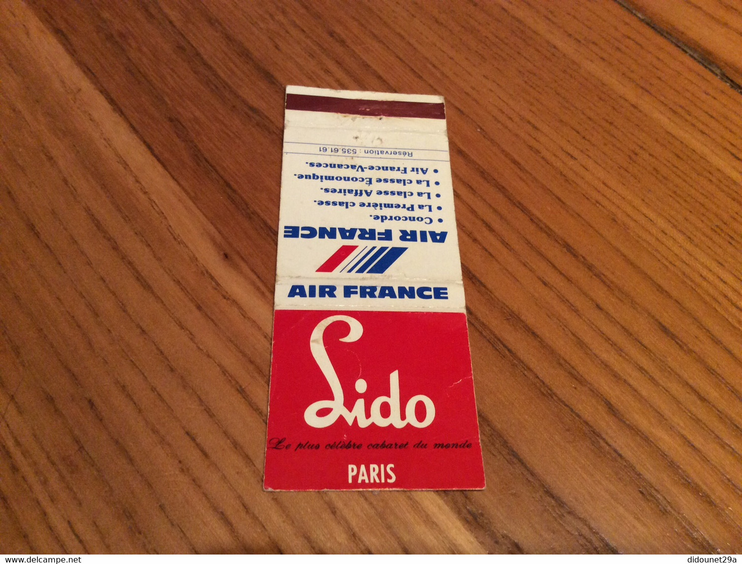 Sur Pochette D'allumettes SEITA Publistip Amp "Lido (PARIS) / AIR FRANCE" (cabaret, Compagnie Aérienne) - Boites D'allumettes