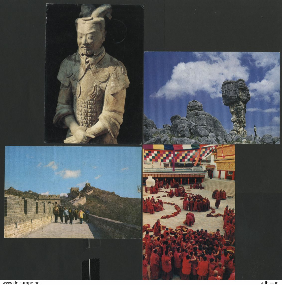 1990 - 99 CHINA Set Of 4 Postcards That Travelled By Airmail To France - Briefe U. Dokumente