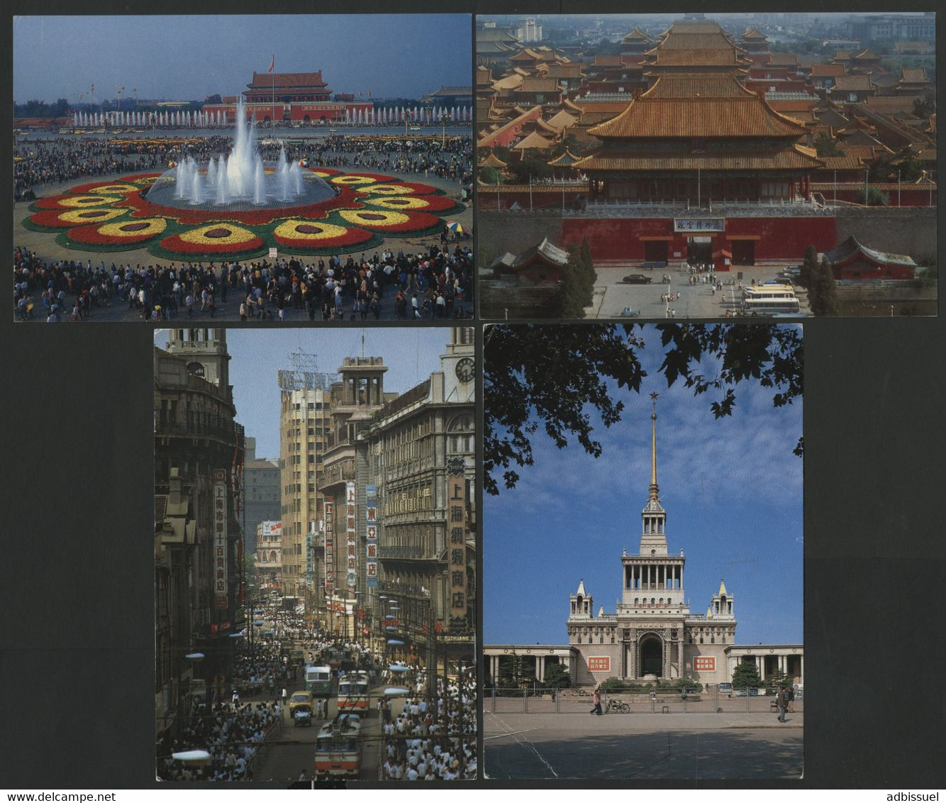 1990 - 99 CHINA Set Of 4 Postcards That Travelled By Airmail To France - Storia Postale