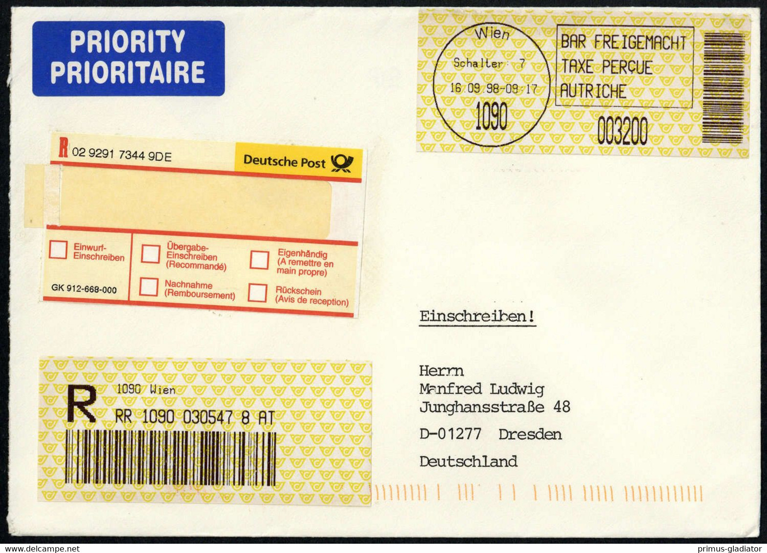 1998, Österreich, Brief - Machine Postmarks