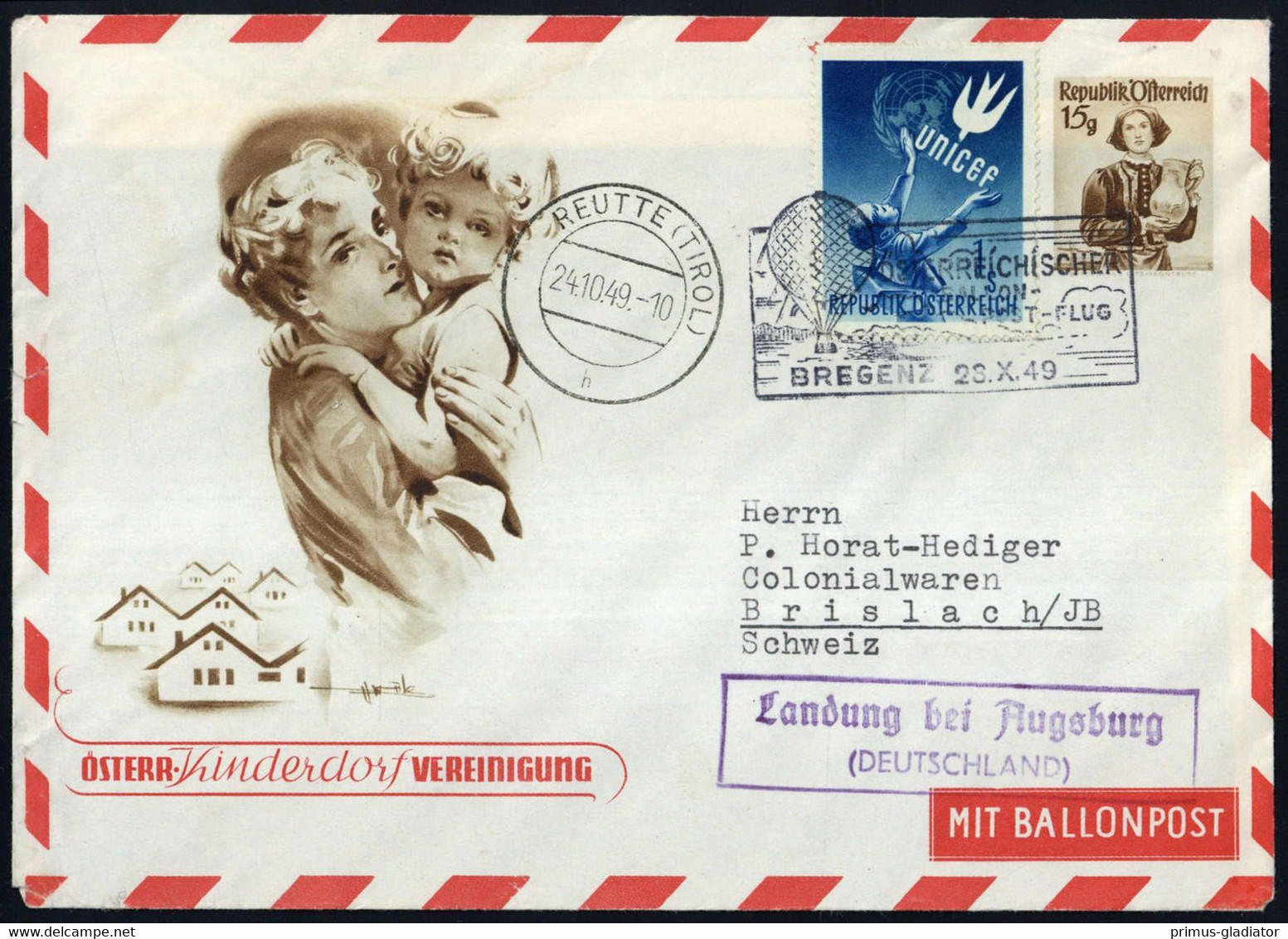 1949, Österreich, Palmer RBF 3 Typ1, Brief - Machine Postmarks