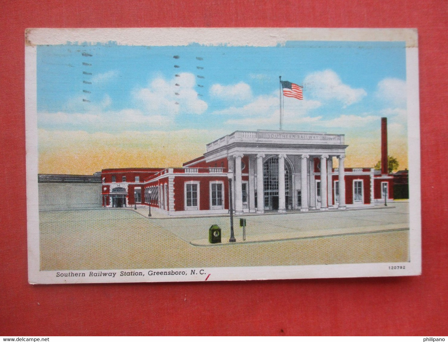 Southern Railway Station. Paper Peel Top Border. ------Greensboro  North Carolina      Ref 5806 - Greensboro