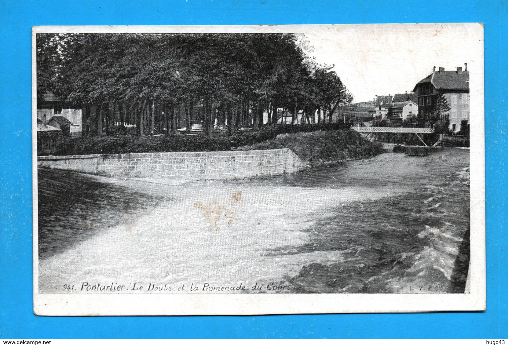 (RECTO / VERSO) PONTARLIER - N° 941 - LE DOUBS ET LA PROMENADE DU COURS - LEGERES USURES AU DOS - CPA - Pontarlier