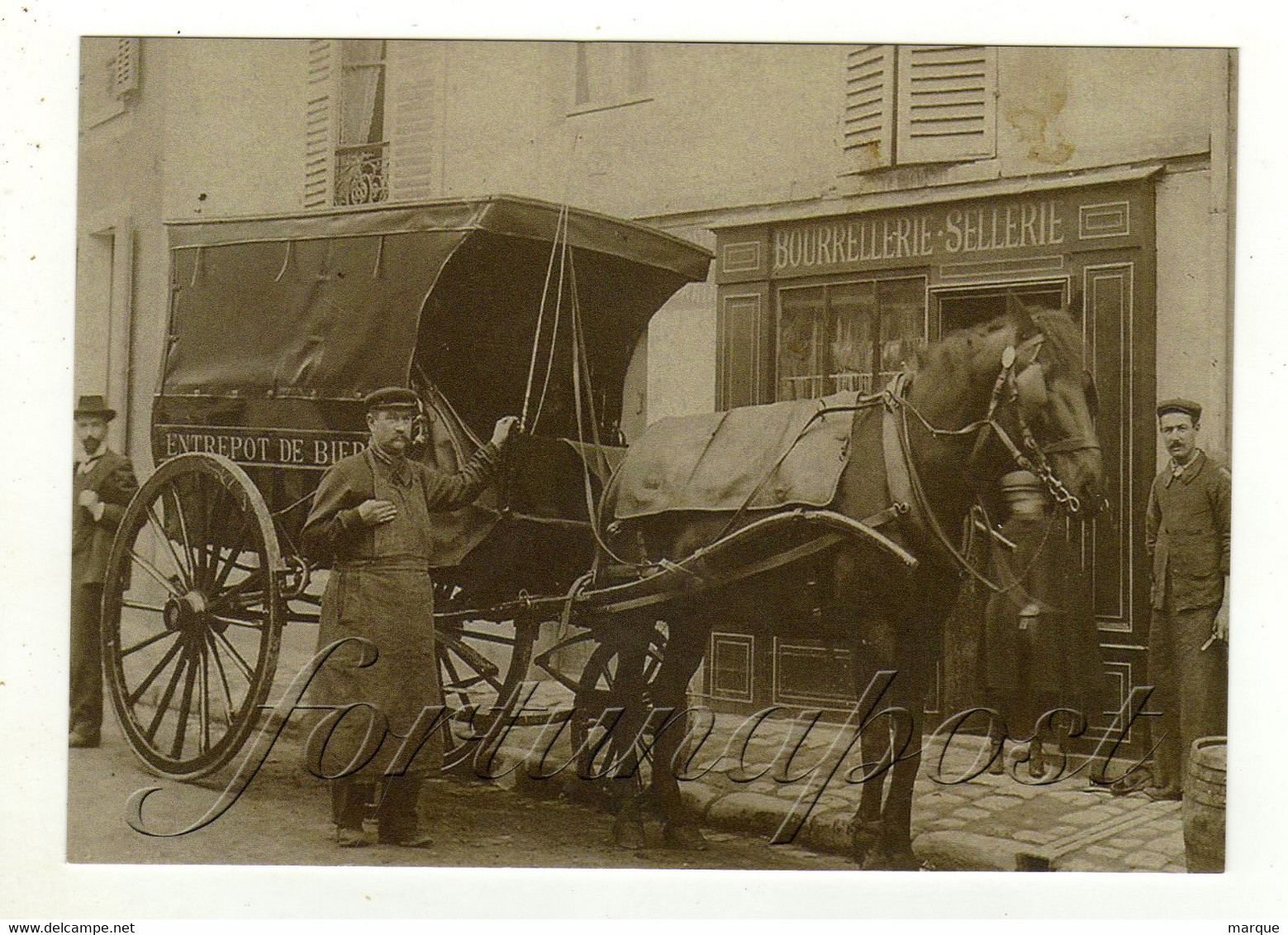 Carte Publicitaire Entrepot De Bières Bourrellerie Sellerie - Vendedores Ambulantes