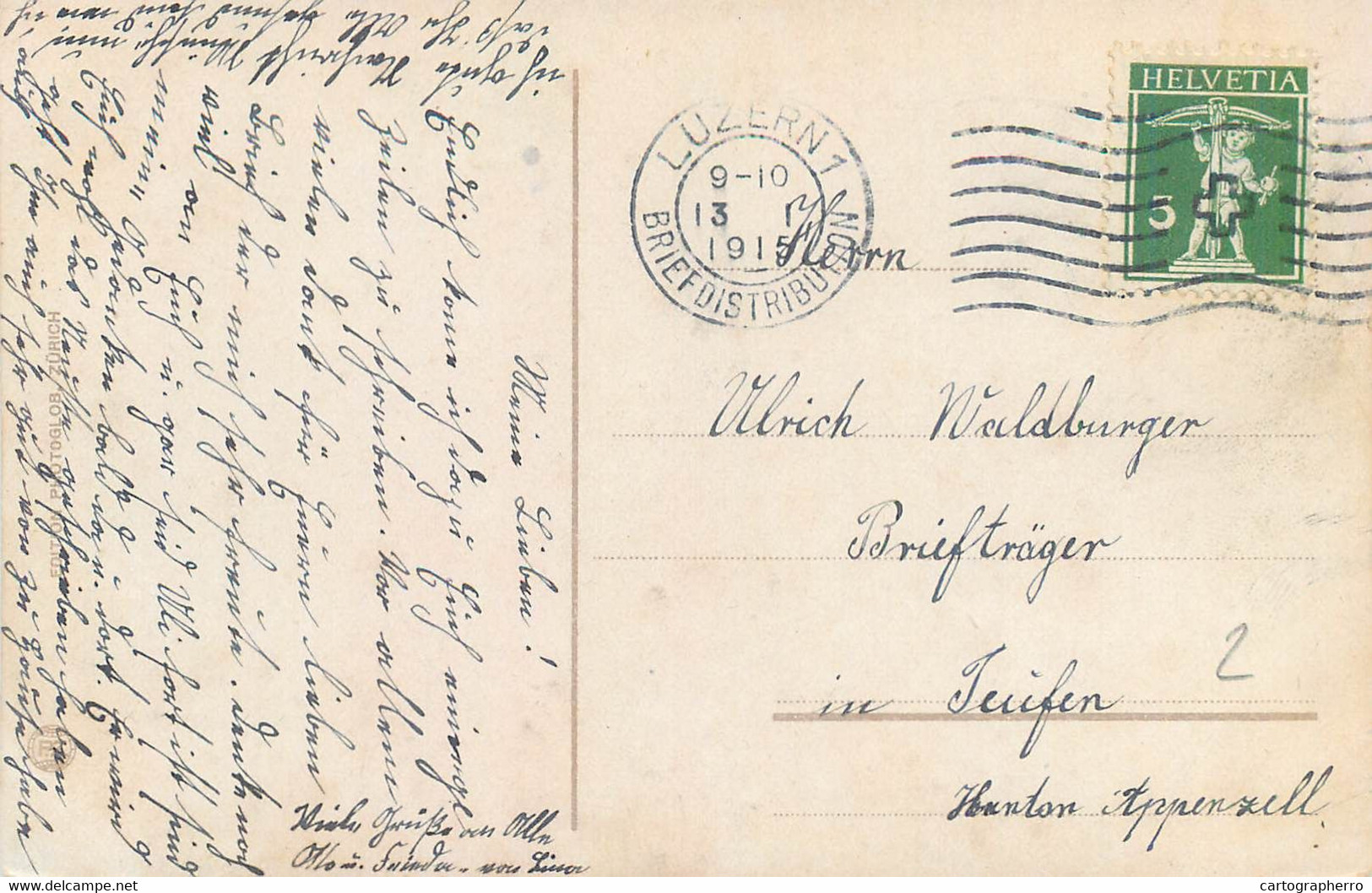 Switzerland Postcard Meggenhorn Blick Gegen Pilatus 1915 - Meggen