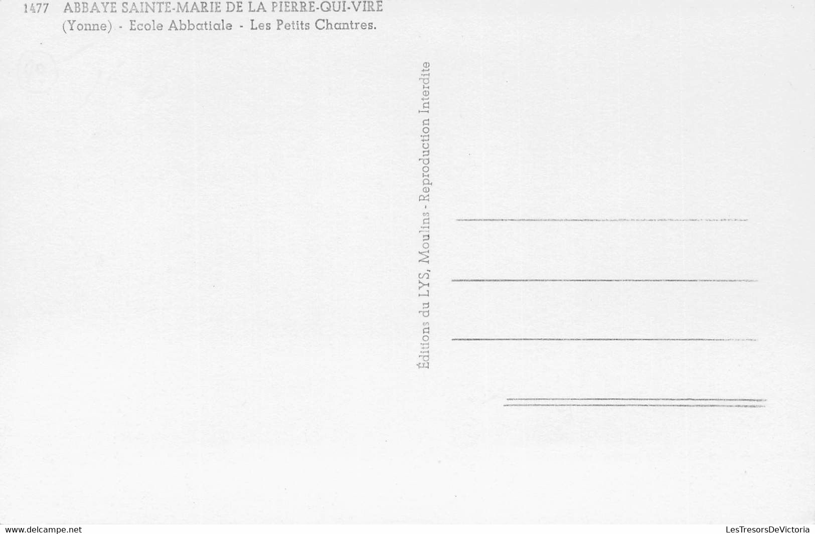 CPA FRANCE - 89 - ABBAYE Sainte Marie De La Pierre Qui Vire - Ecole Abbatiale - Les Petits Chantres - Editions Du Lys - Scuole
