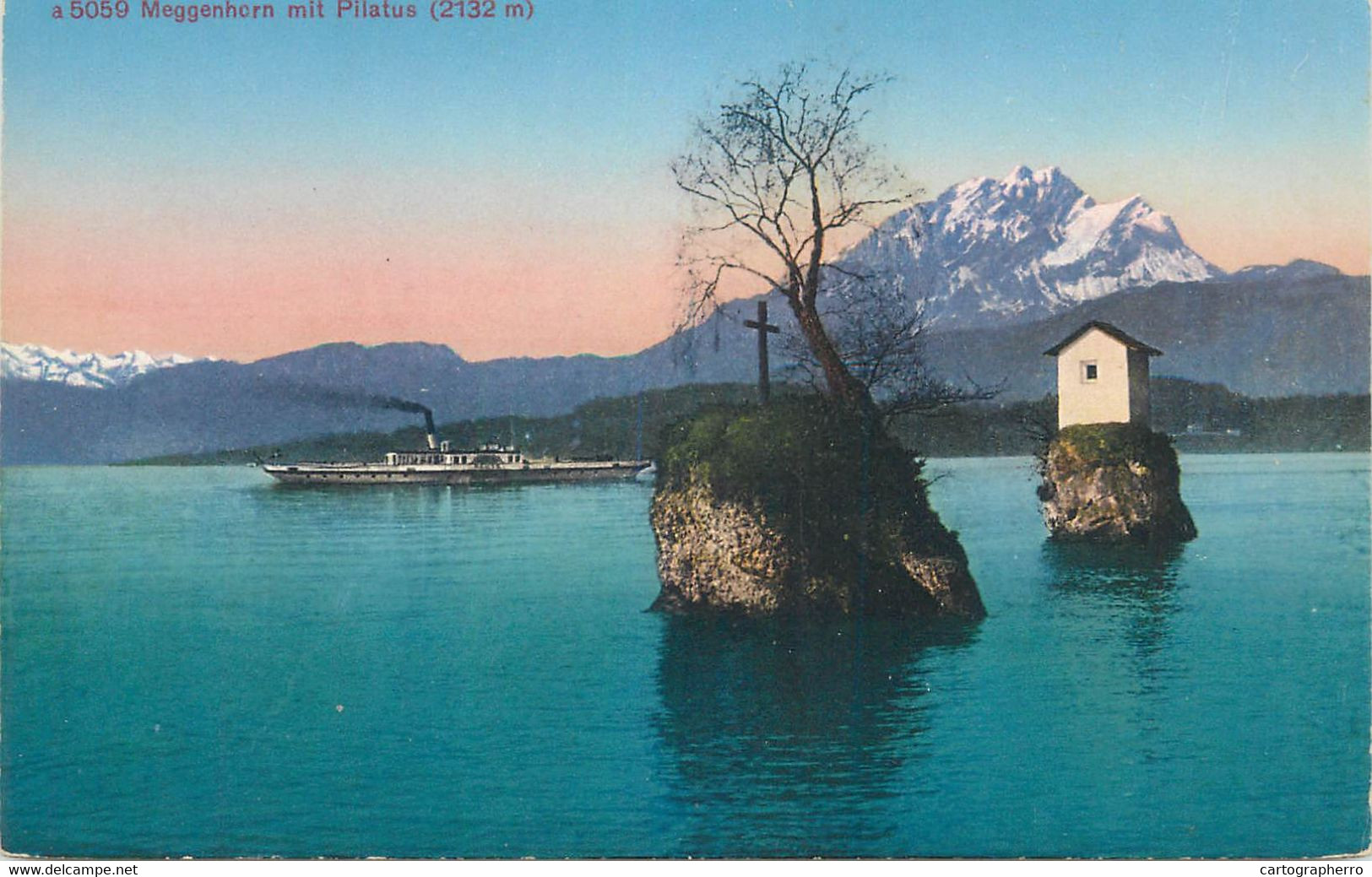 Switzerland Postcard Meggenhorn Mit Pilatus Steamboat Photoglob - Meggen