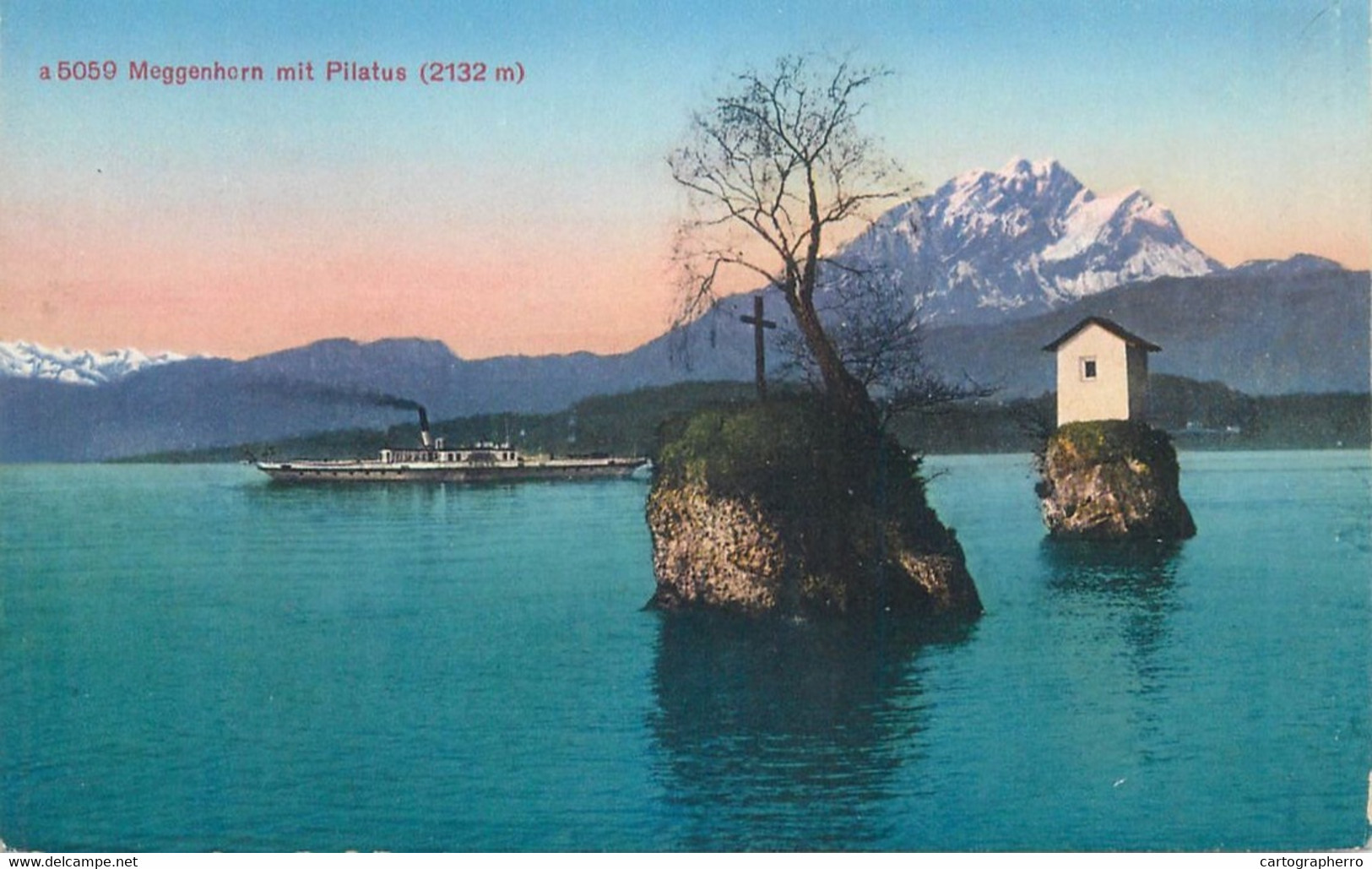 Switzerland Postcard Meggenhorn Mit Pilatus Steamboat Photoglob - Meggen