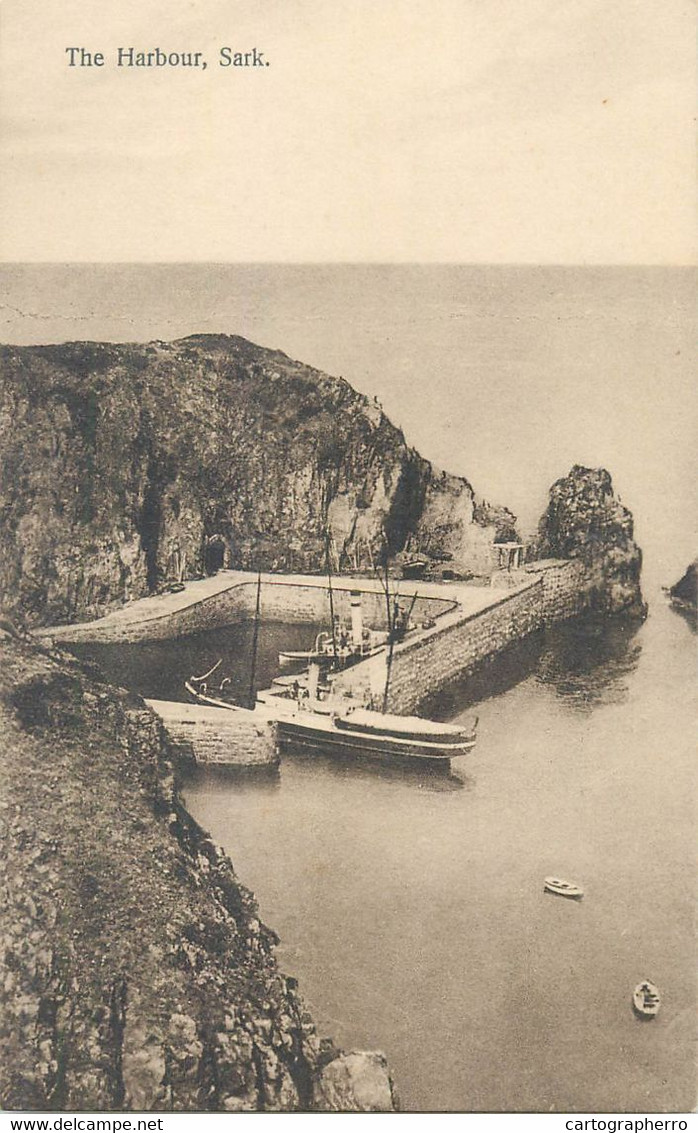 UK Postcard Sark Island Harbour Steamboat - Sark