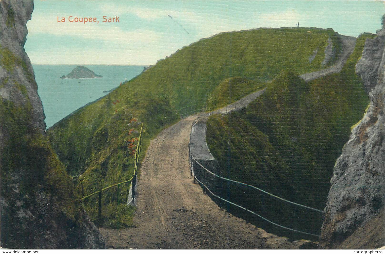 UK Postcard Sark Island La Coupee - Sark