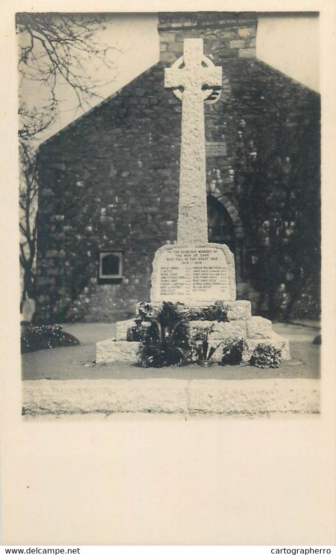 UK Postcard Sark Island Great War Memorial WW1 Soldier - Sark