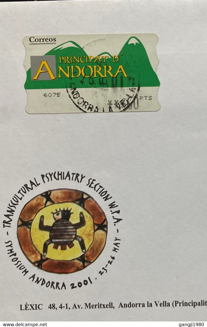 ANDORRA 2001,TRANSCULTURAL PSYCHOLOGY,ILLUSTRATED USED COVER,SPORT,GAME,SYDNEY OLYMPIC 2000,HIGH JUMP STRIP 3 STAMP USE - Briefe U. Dokumente