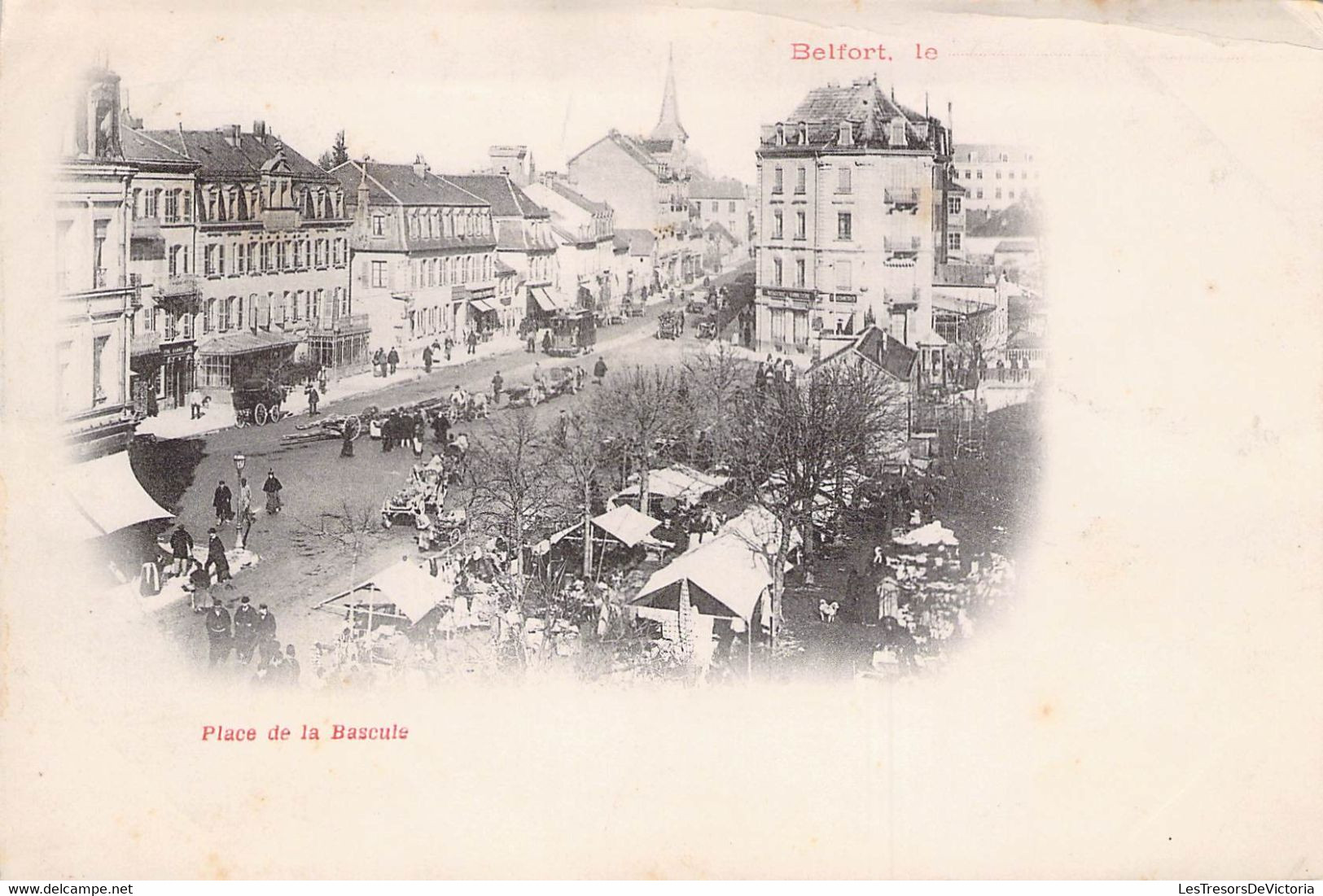 CPA FRANCE - 90 - BELFORT - PRECURSEUR - Place De La Bascule - Animée - Dos Non Divisé - Belfort - Città