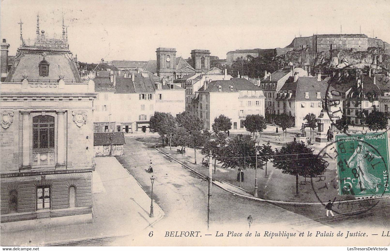 CPA FRANCE - 90 - BELFORT - Place De La République Et Le Palais De Justice - LL - Oblitérée Luneville - Belfort - Stad