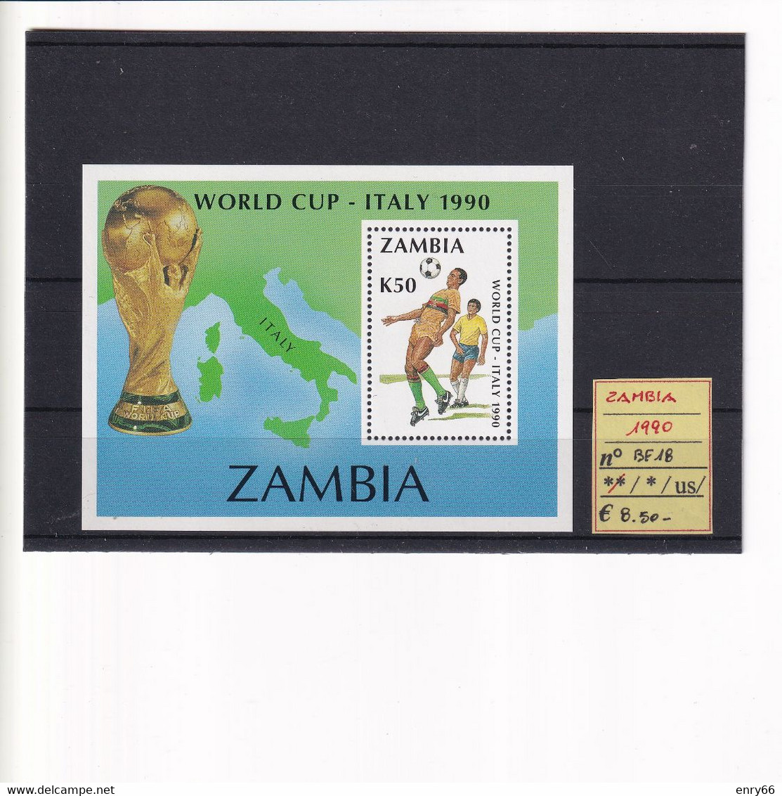 ZAMBIA 1990 BF N° 18 MNH - 1990 – Italie