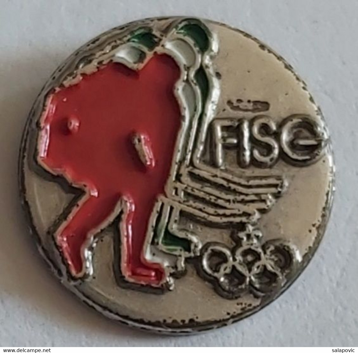 Olympics Ice Skating Hockey Curling FISG Italy Federation Association Union  PINS A10/7 - Sports D'hiver