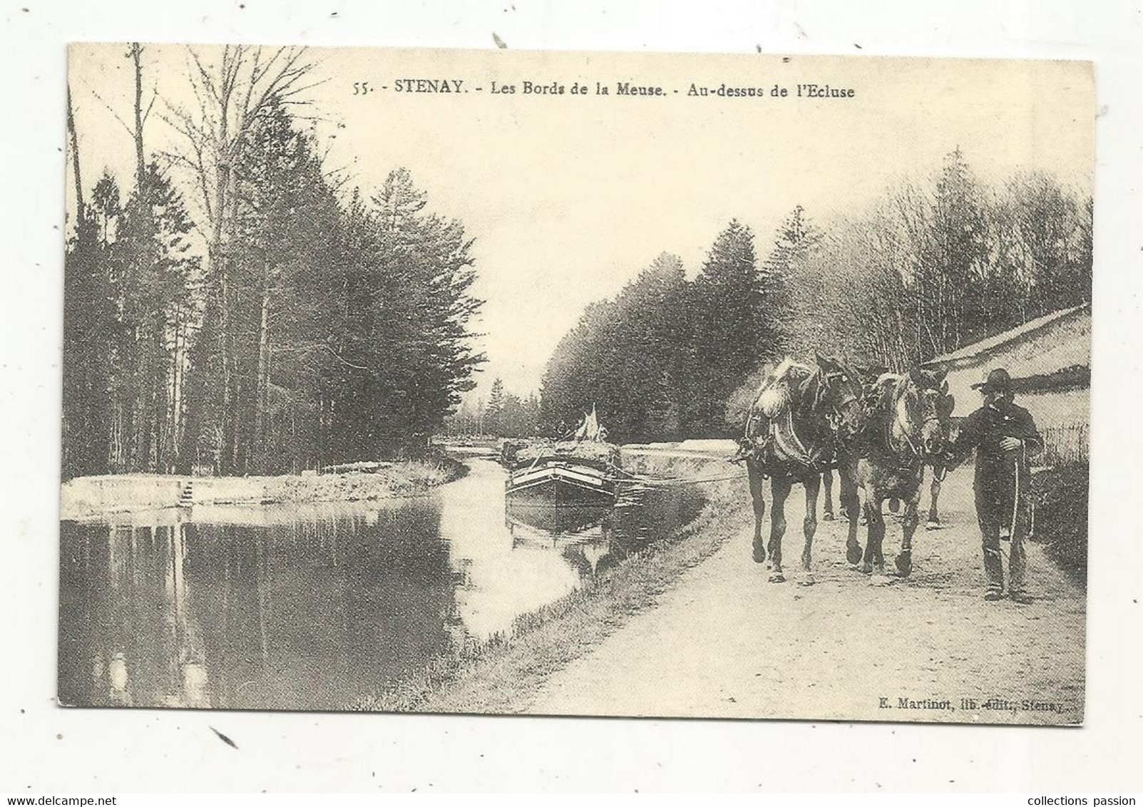 Cp, Reproduction , Phot. D.R.,Edito , Bateau ,péniche,STENAY ,les Bords De La Meuse ,au Dessus De L'écluse ,Meuse - Houseboats