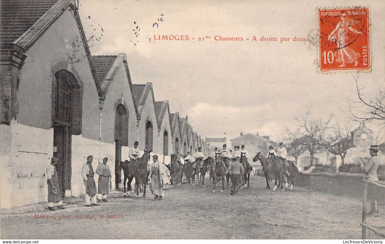 CPA - 87 - LIMOGES - MILITARIAT - 21è CHASSEURS - Chevaux - Mésière Phot- éditeur St Julien - Kazerne