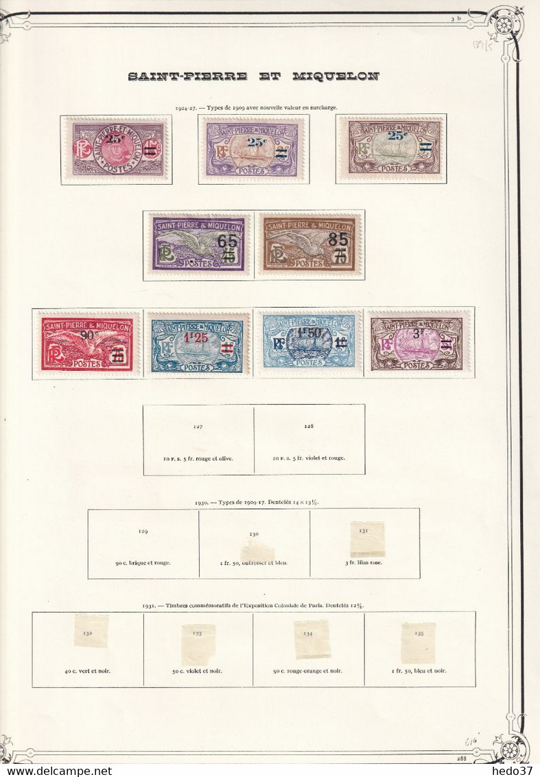 St Pierre Et Miquelon - Collection Vendue Page Par Page - Timbres Neufs * Avec Charnière - TB - Unused Stamps