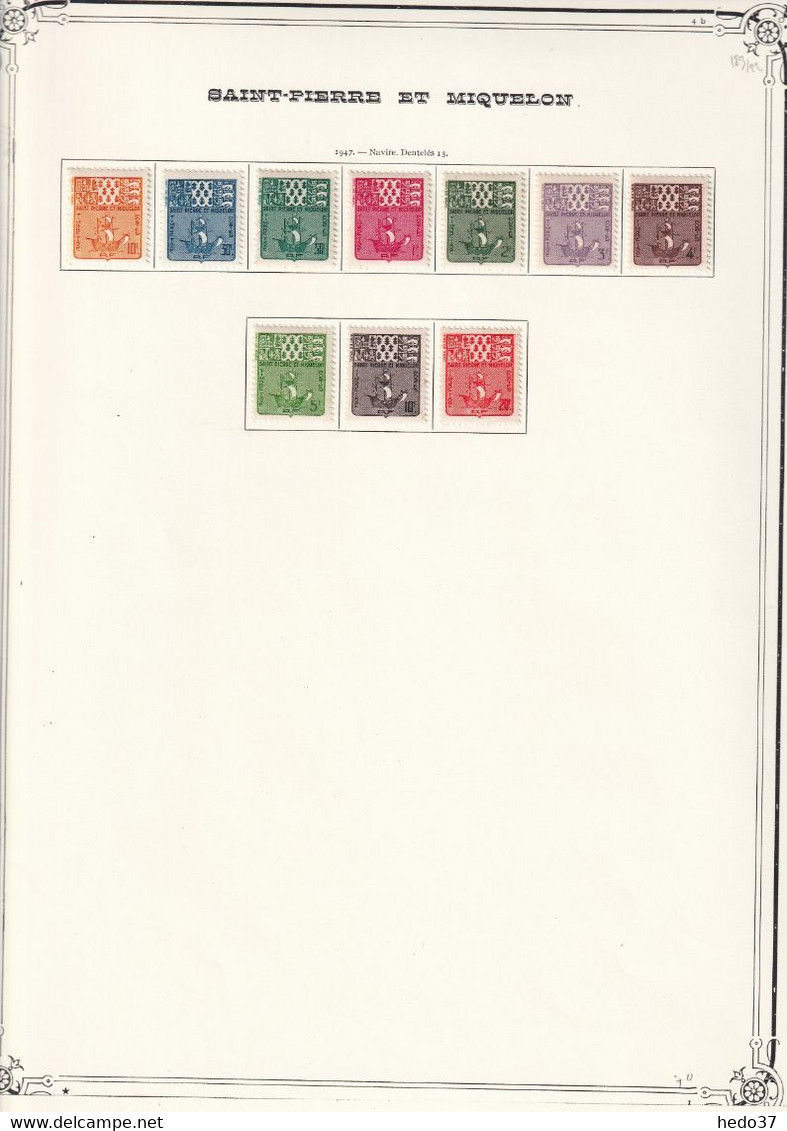 St Pierre Et Miquelon - Collection Vendue Page Par Page - Timbres Neufs * Avec Charnière - TB - Portomarken