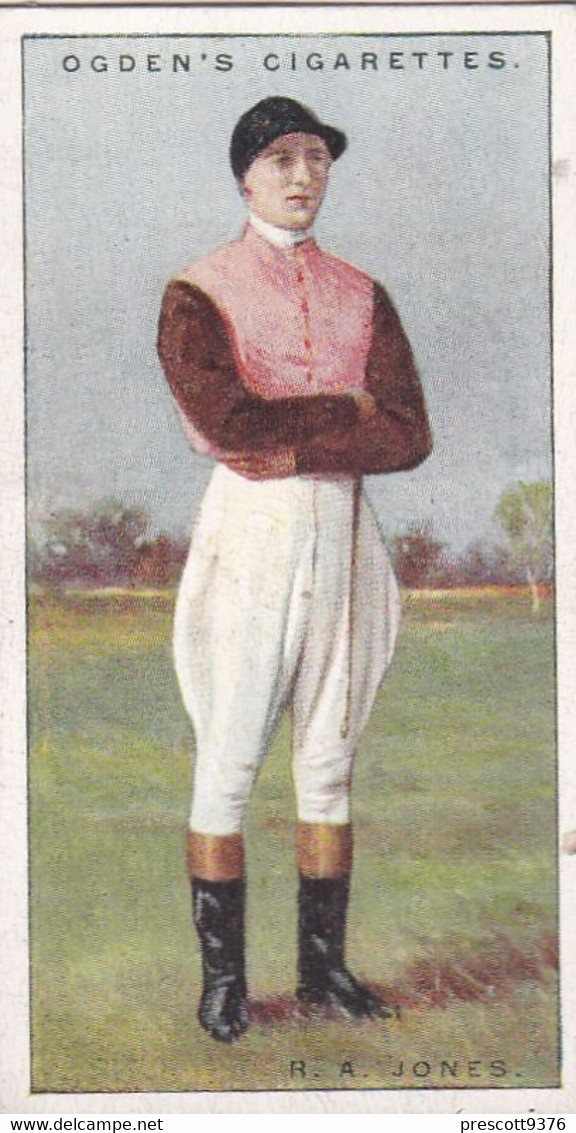 Jockeys 1930 - 26 RA Jones - Ogdens  Cigarette Card - Original - Sport - Horses - Ogden's