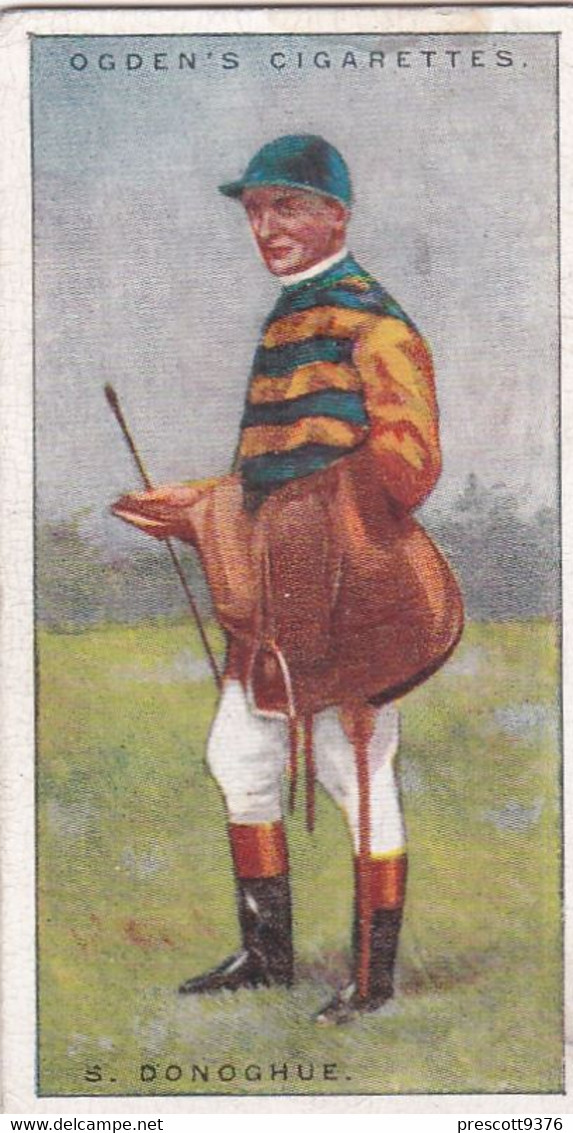 Jockeys 1930 - 14 Steve Donohue - Ogdens  Cigarette Card - Original - Sport - Horses - Ogden's