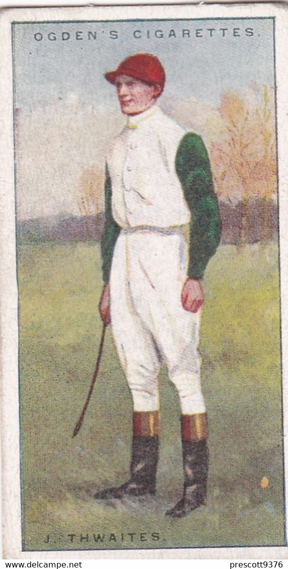 Jockeys 1930 - 46 J Thwaites - Ogdens  Cigarette Card - Original - Sport - Horses - Ogden's