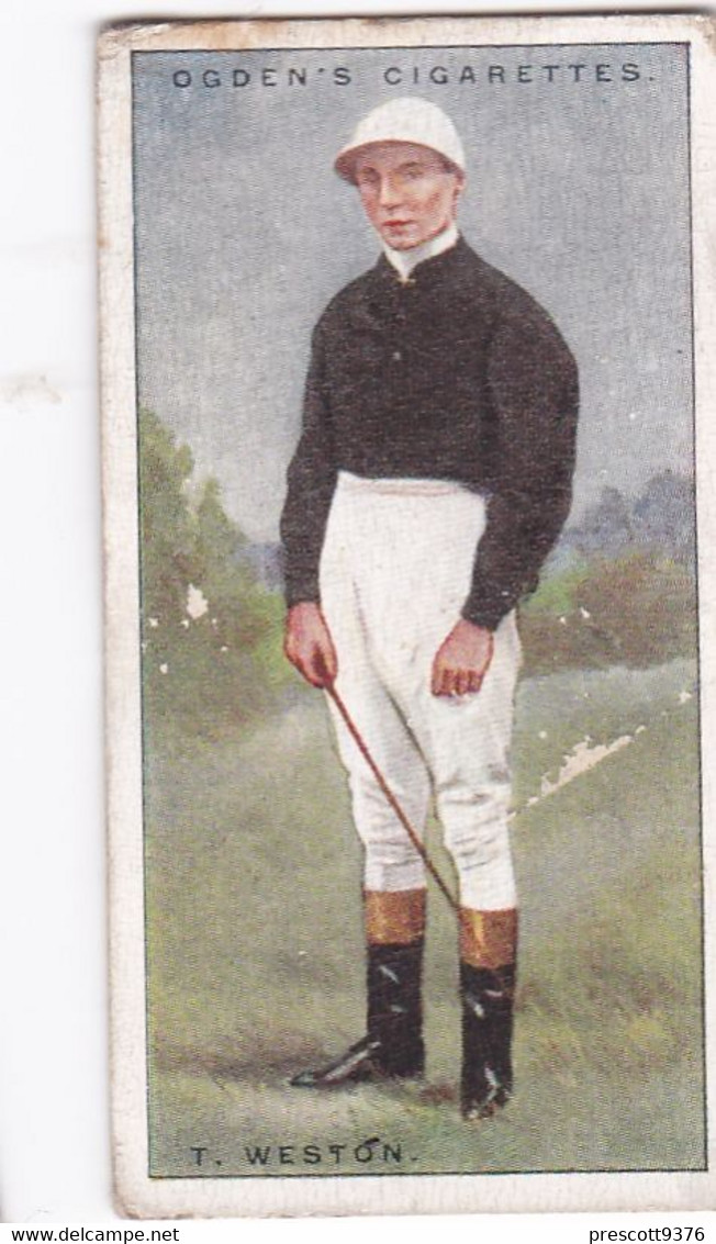 Jockeys 1930 - 47 T Weston - Ogdens  Cigarette Card - Original - Sport - Horses - Ogden's